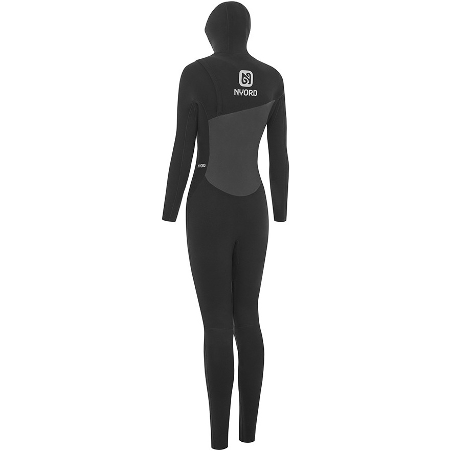 2025 Nyord Frauen Furno Ultra Plus 6/5/4mm Mit Kapuze Brustreißverschluss Neoprenanzug FUPW654001 - Black